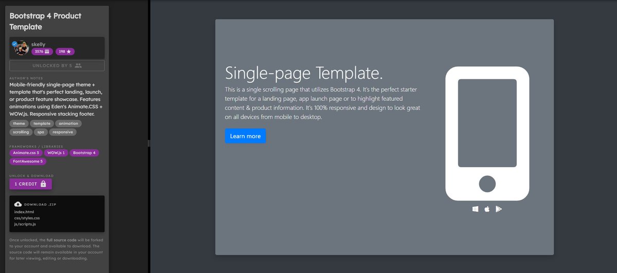 Codeply1's tweet image. Looking for a simple single-page starter template? 💪We've got it covered #bootstrap #html #webdeveloper #frontend codeply.com/p/C9UGlBiJmb