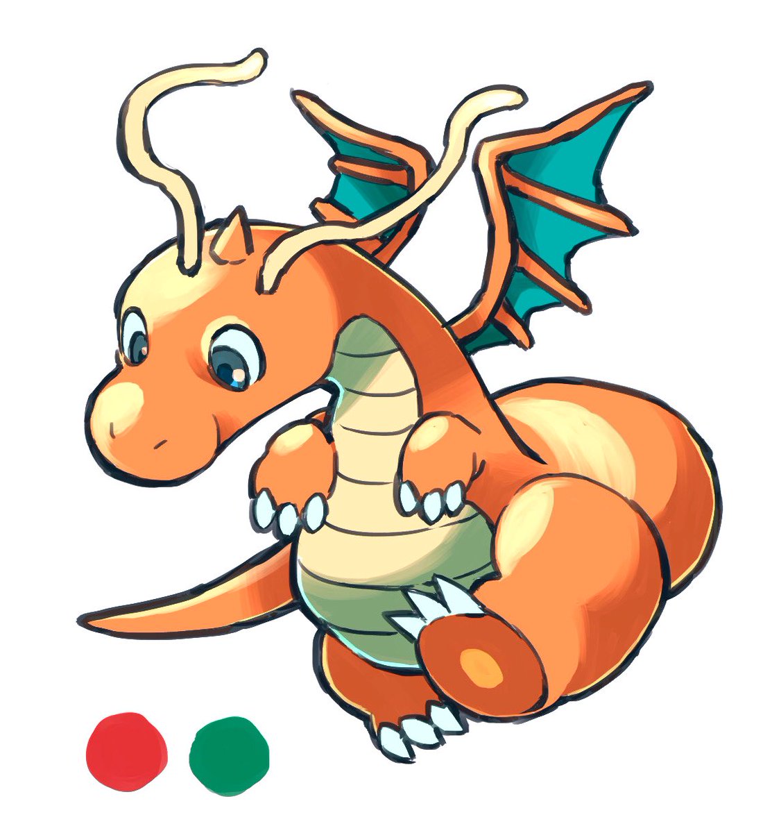 赤・緑カイリュー 怖カワイイ 」|遠藤ヒョウガのイラスト