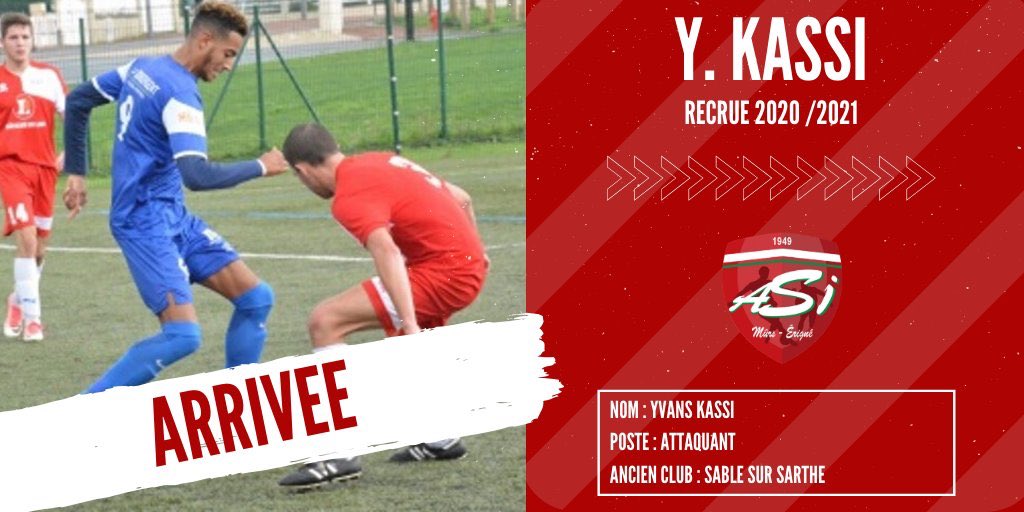 asi_foot's tweet photo. [MERCATO]🔴

Le club est heureux d’annoncer l'arrivée d’un nouveau joueur : Yvans Kassi en provenance de @SableFC

🗣 “Aller avec l’@asi_foot le plus haut possible dans toutes les compétitions”

#BienvenueYvans #GoASI https://t.co/QH5SscdSD2