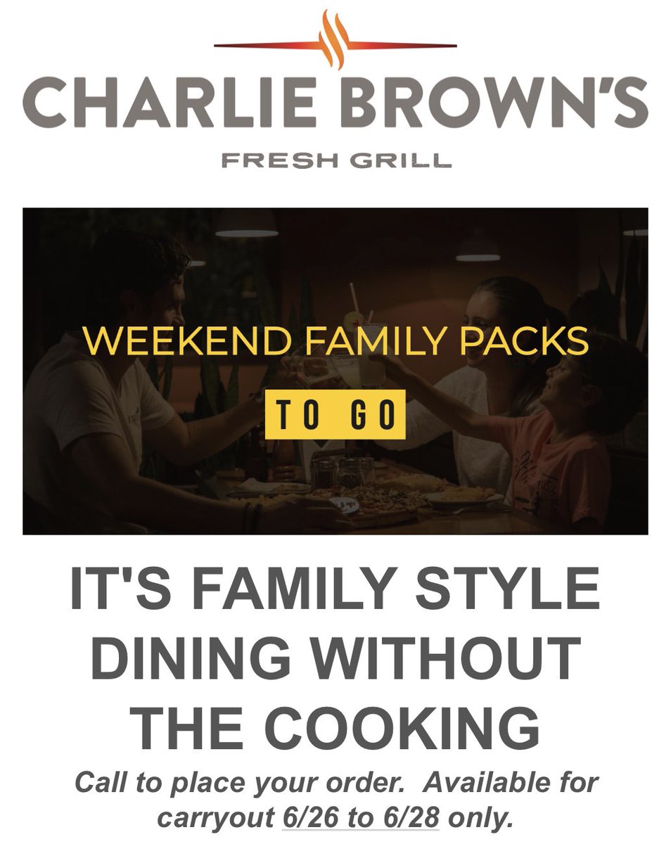 CBFreshGrill's tweet photo. Happy Friday! 

Call to place your order through 6/28 at our Scotch Plains and Edison locations.

Choose from our:
-CB Mixed Grilled Family Pack
-Prime Rib Family Pack
-Parmesan Crusted Family Pack
-NY Strip Family Pack

Stay tuned for the rest of our reopening plans! https://t.co/kBUpzl4bmU