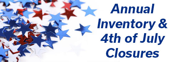 VIS warehouse will have an extended closing July 1-6 for annual inventory. During this time, VIS will be not be able to ship supplies/parts. The entire VIS office &amp; service line will be closed July 3 for July 4th. Please submit orders by June 30. Shipping services resume July 7.