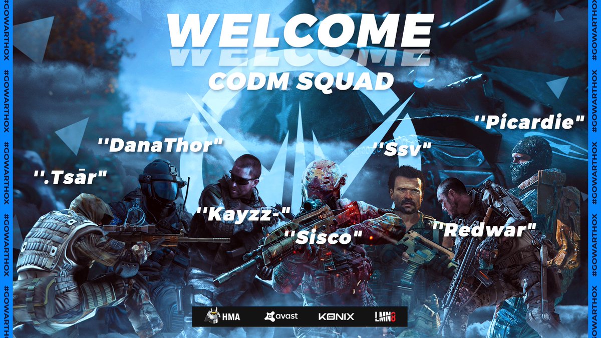 WARTHOX's tweet photo. On continue sur notre lancée d'annonce : Warthox vous signale l'arrivée d'un Squad sur @CODMobileFR  ! 🪖

Dites bonjour à @TsarCODM, @DanaThorCODM, @KayzzCODM, @SiscoCODM , @SsVCODM, @RedwarCODM et @PicardieCODM ! 

On leur souhaite un accueil chaleureux !🖤💙

#GoWarthox https://t.co/B7hRcYYNU5