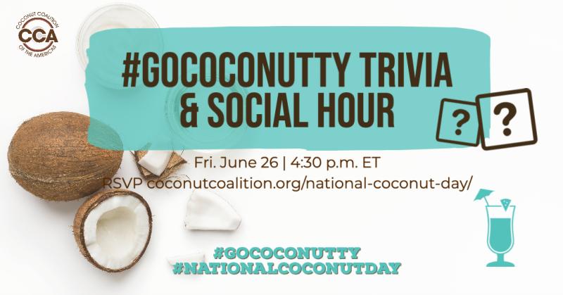 coconutbenefit1's tweet photo. And there is MORE 2nd ANNUAL COCONUT DAY CELEBRATIONS.....Do you #gococonutty for #trivia? Join us at 4:30 p.m. ET to test your coconut IQ and celebrate #nationalcoconutday. Plus there's a prize for the winner! Emcee'd by Ivan Wasserman. RSVP now https://t.co/OfrvcPjfP9 #coconuts https://t.co/q50F4QaD9M
