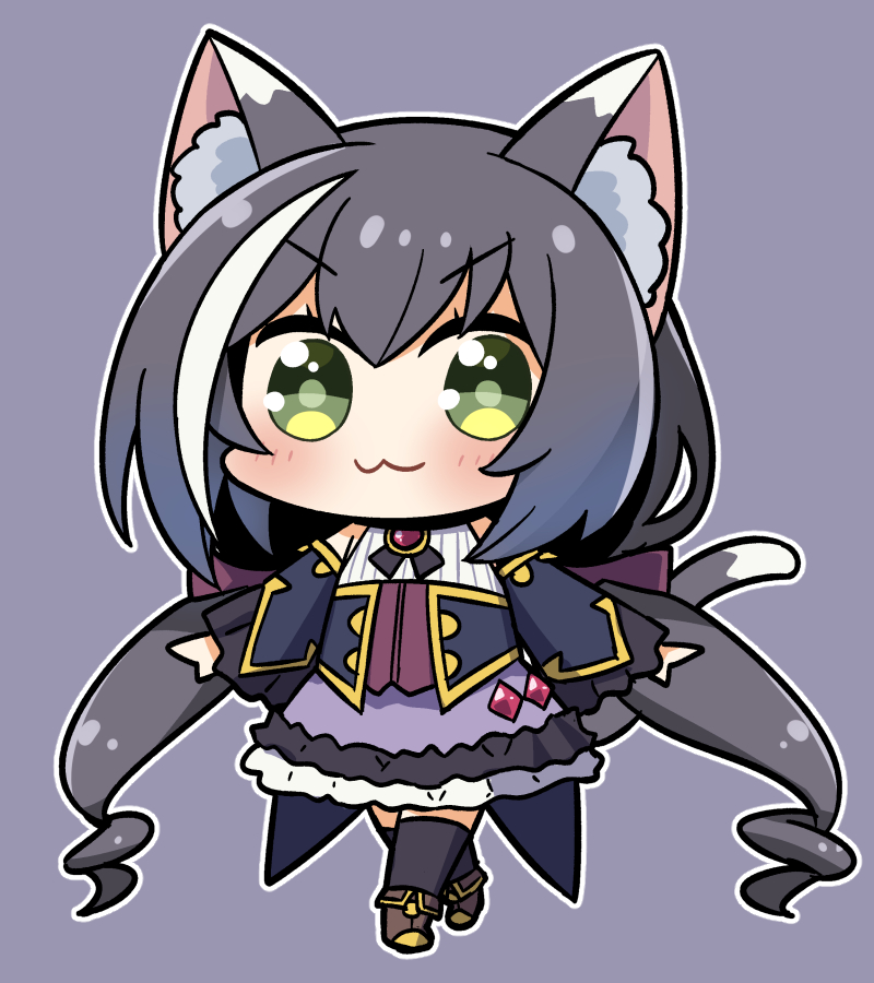 karyl (princess connect!) 1girl animal ears solo cat girl cat ears tail black hair  illustration images