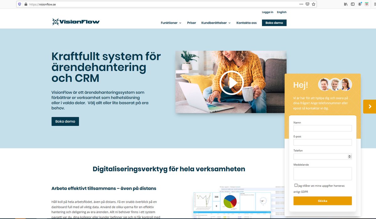 visionflow's tweet image. Vi har släppt en ny svensk webb för VisionFlow. Besök gärna och läs om VisionFlows funktioner samt vad några av våra nöjda kunder säger. 👏 Och tveka inte att höra av er! visionflow.se
#webb #nywebb #hej
