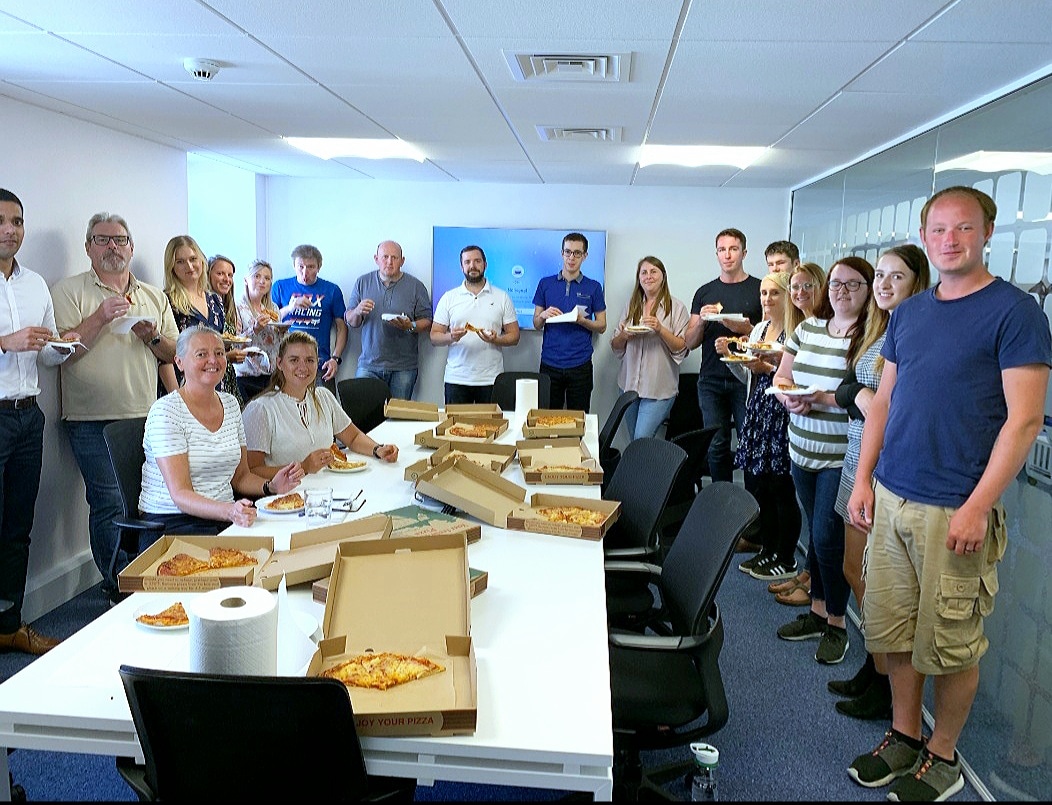 LanghamHallCI's tweet photo. Guernsey moved into phase 5 of the lockdown exit strategy on Saturday 20 June, which meant all employees were able to return to the office on Monday 22 June with no social distancing measures in place.

Here they are celebrating with pizza for lunch!👏🍕🎉🍕🌈 https://t.co/542FPdBJbE