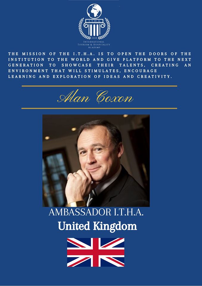 alancoxon's tweet image. Delighted to announce that I have been invited to become the "British Ambassador" for the " International Tourism and Hospitality Academy". #travel #tourism #education #development #learning #business #opportunity #hotels #restaurants #catering #Chefs #hospitality #Airlines