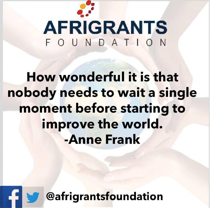 AfrigrantsF's tweet photo. Never doubt that a small group of thoughtful, committed citizens can change the world. We rather live usefully to our friends, family, community and society than die rich and unfulfilled.
#Philanthropy
#UsefulLiving
#BusinessWomen
#AfrigrantsFoundation https://t.co/9PYmYkzs1B