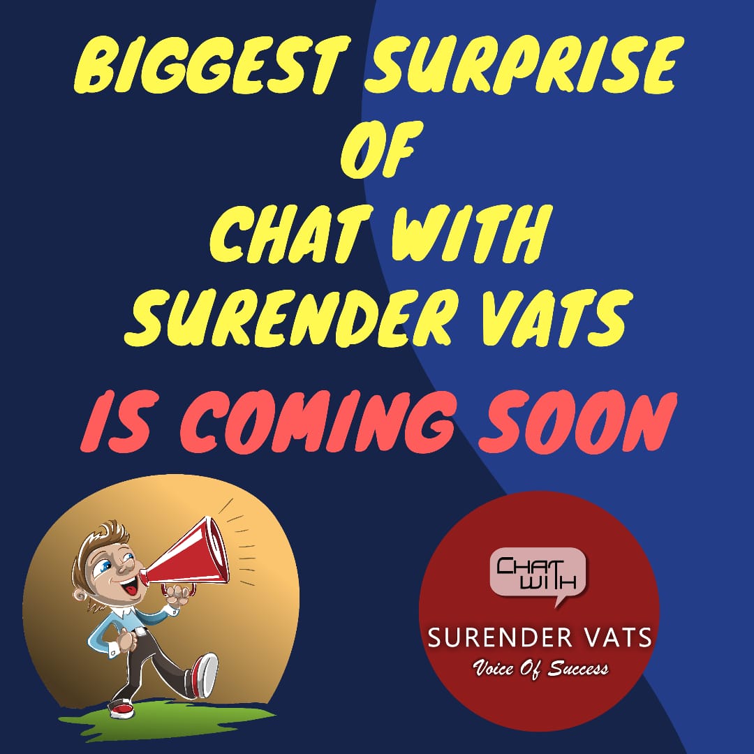 rahul_kamble20's tweet photo. BIGGEST SURPRISE | Coming Soon...
#CWSV
#chatwithsurendervats https://t.co/eKNs6ApDLK