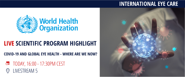 attendWOC's tweet photo. Don’t miss the #WOC2020 LIVE session on COVID-19 and Global Eye Health - Where Are We Now? A panel of international experts will speak about lessons learned in their practice and guidance from the @WHO Tune in at 16:00pm CEST! https://t.co/xClcbwQxJy https://t.co/Qd6OsimjaU