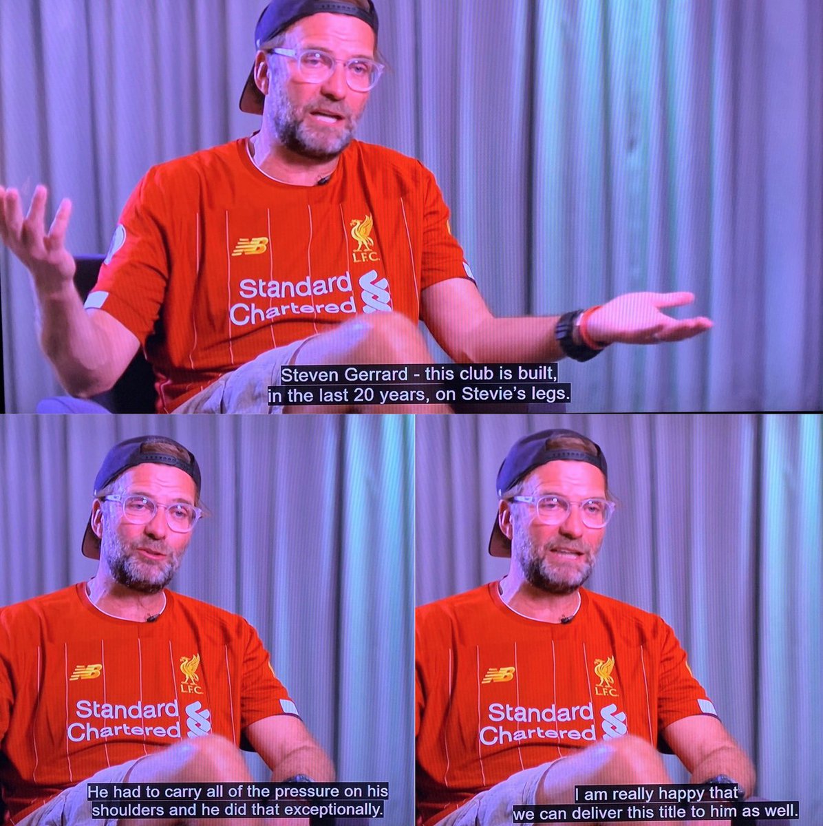 MPBFirmino9's tweet photo. When Klopp mentioned this club was built on Steven Gerrard's legs for last 20 years, he was speaking for an entire fanbase. We all know why Steven Gerrard is so loved, not only by us but also Jurgen♥️
#LFC #YNWA #19times https://t.co/aKytyHL5Lr