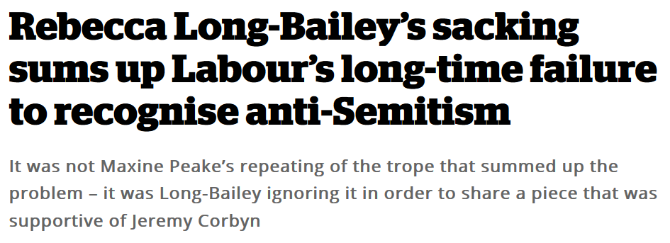 Stephen Bush won a certain reputation among Labour supporters after 2015 for displaying basic professional competence in his reporting on Corbynism—something that eluded most reporters. But he always set that professionalism aside for the "Labour antisemitism" controversy. 1/