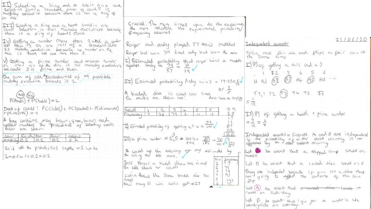 As Mrs Corbett is in school today it was wonderful for her to see some of the work students have been completing in their exercise books while watching the Hegarty videos and making notes. Clear notes with the maths explained properly will give you every chance of understanding.