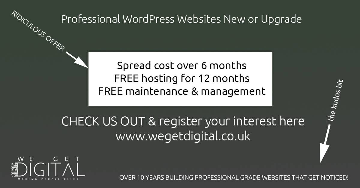 WeGetDigital's tweet photo. Check us out........ 
Professional Wordpress Websites.
New or Upgrade.
https://t.co/ocESXwgD7K
#wegetdigital #wgd #seo #localseo #webdesign #websitestostandout #marketing #webdesignnorthlondon #digitalmarketing #marketingagency #digitalexperts #everythingdigital #everythingweb https://t.co/6aeSNMzCWd