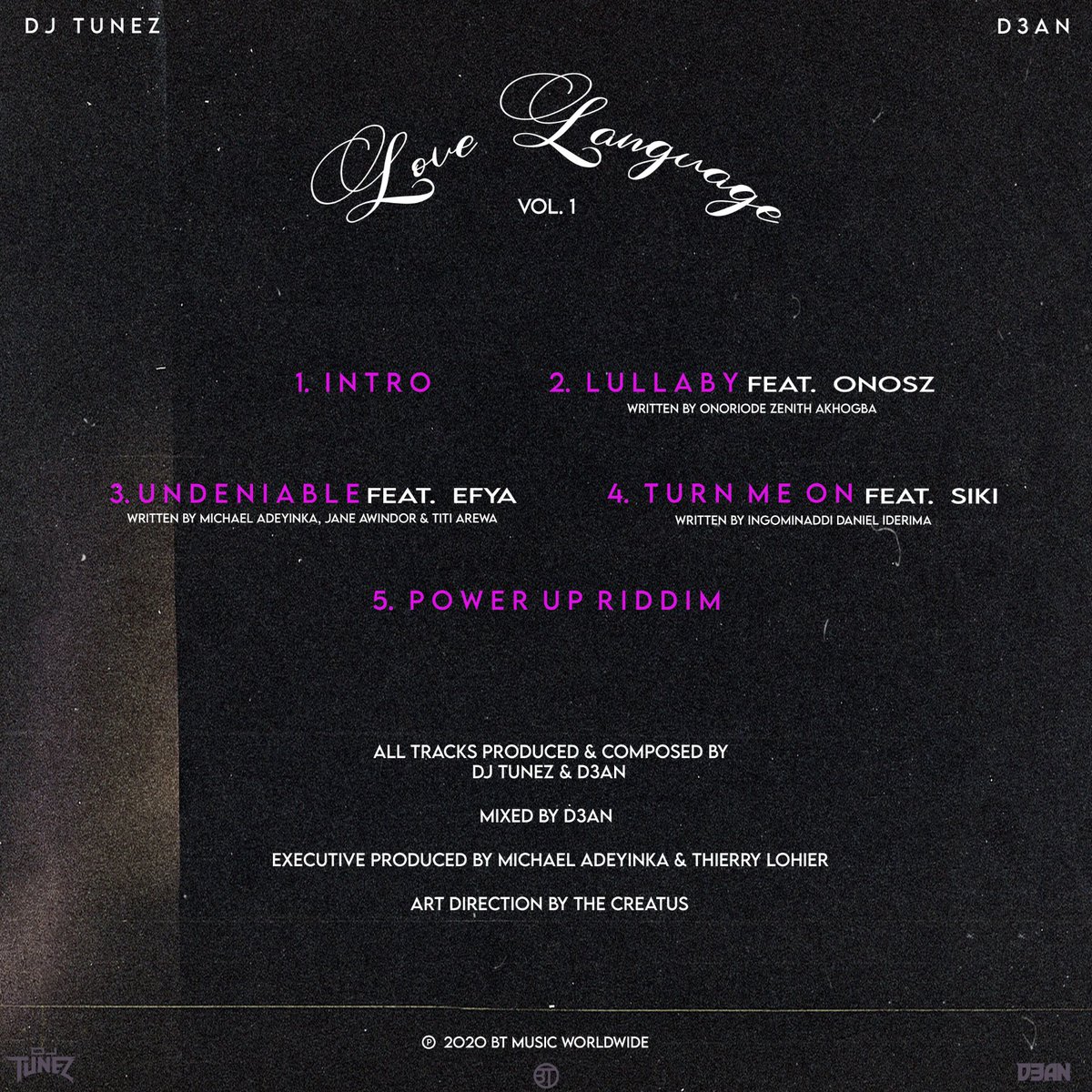 D3ANmusic's tweet photo. #LLV1 will be out in exactly 1 week!
1. intro
2. lullaby (ft. @Chiefonosz)
3. undeniable (ft. @EFYA_Nokturnal)
4. turn me on (ft. @sikiboi) [OUT NOW]
5. power up riddim

presave here https://t.co/hPzgLmPdrz https://t.co/3O3lNuwugB