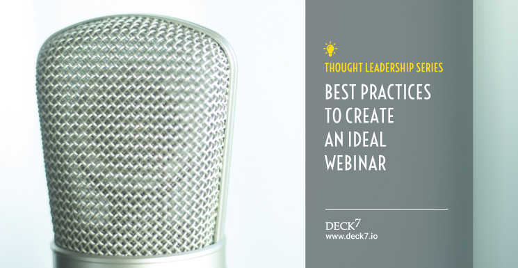 #Webinars are an important part of #eventmarketing as you have to make sure to make the right impression and close that deal. These are some best webinar practices to help you achieve the maximum #ROI.

#webinarmarketing #b2bmarketing #deck7

bit.ly/Best-Practices…