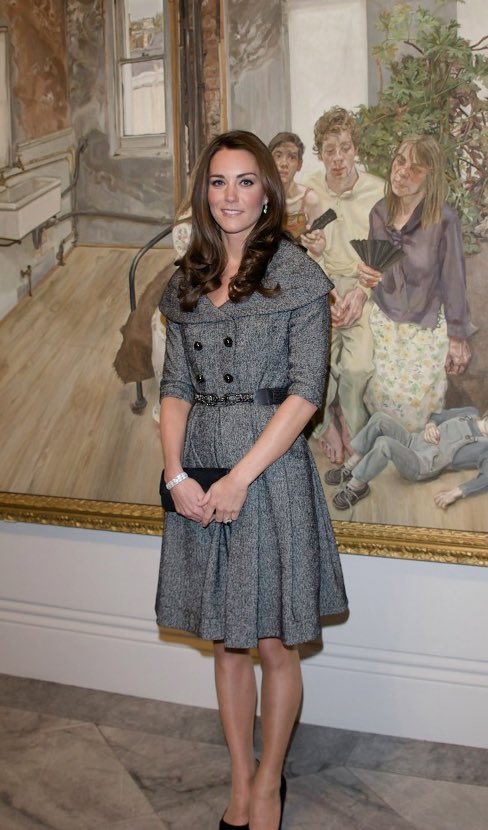 2012For her first major solo visit as royal Patron, Kate attended a private viewing of a new exhibition of portraits by the Lucian Freud at NPG London. Arriving at the gallery she mingled with photographer Mary McCartney, Bella Freud (the artist's daughter) & Jefferson Hack.