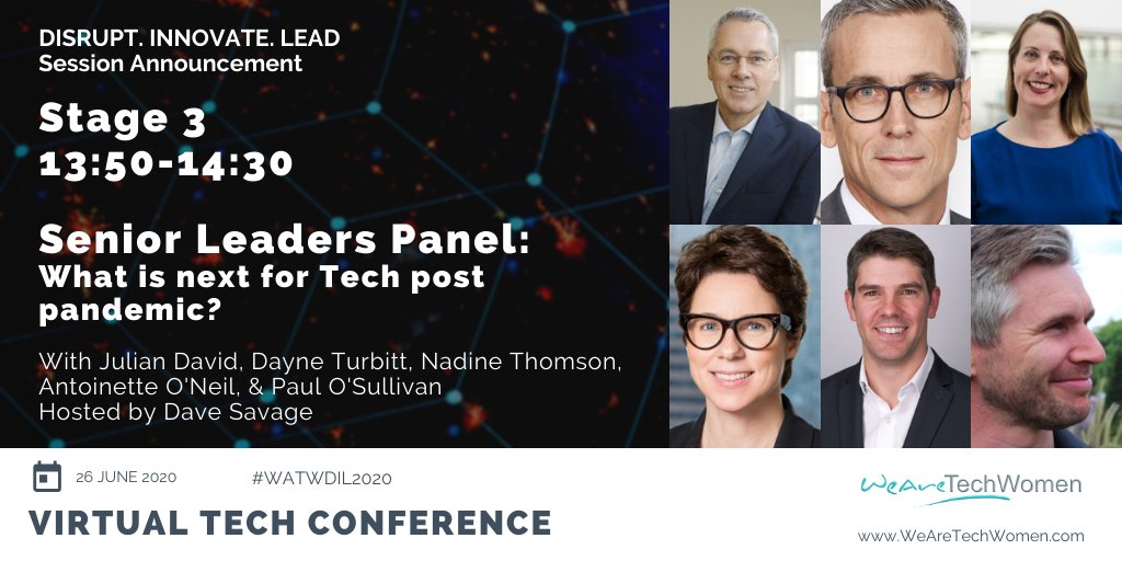 "The importance of technology has changed... There has been a change in emphasis on digital skills. The bar has been raised in terms of what is now required."
<a href="/DayneTurbitt/">Dayne Turbitt</a> of <a href="/DellTech/">Dell Technologies</a> 

The Senior Leaders Panel on Stage 3 is happening right now! 

#WeAreTechWomen #WatwDIL2020