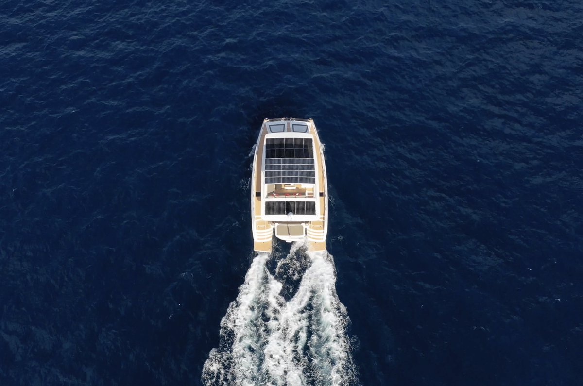 Silent_Yachts's tweet photo. Something we never simply cannot get enough of - bird eye views of our SILENT 55!
#solarpowerd #electric #sustainable #yachting https://t.co/ChTgfwGYiE