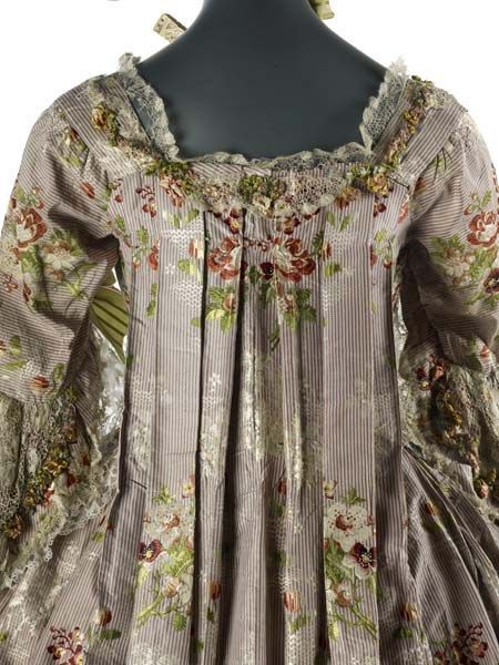 #FridayNightFrills Rear detail of 18th Century dress, Robe à la Francaise, 1760's via Museum of London