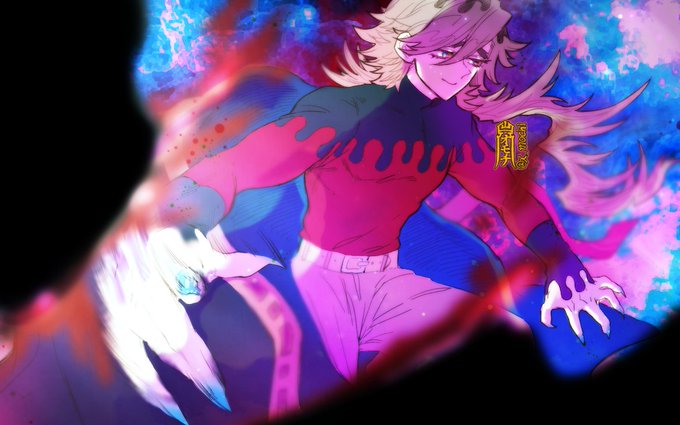 👺山神のオモチ🌈さんがTwitterに投稿した童磨(鬼滅の刃)のイラスト。