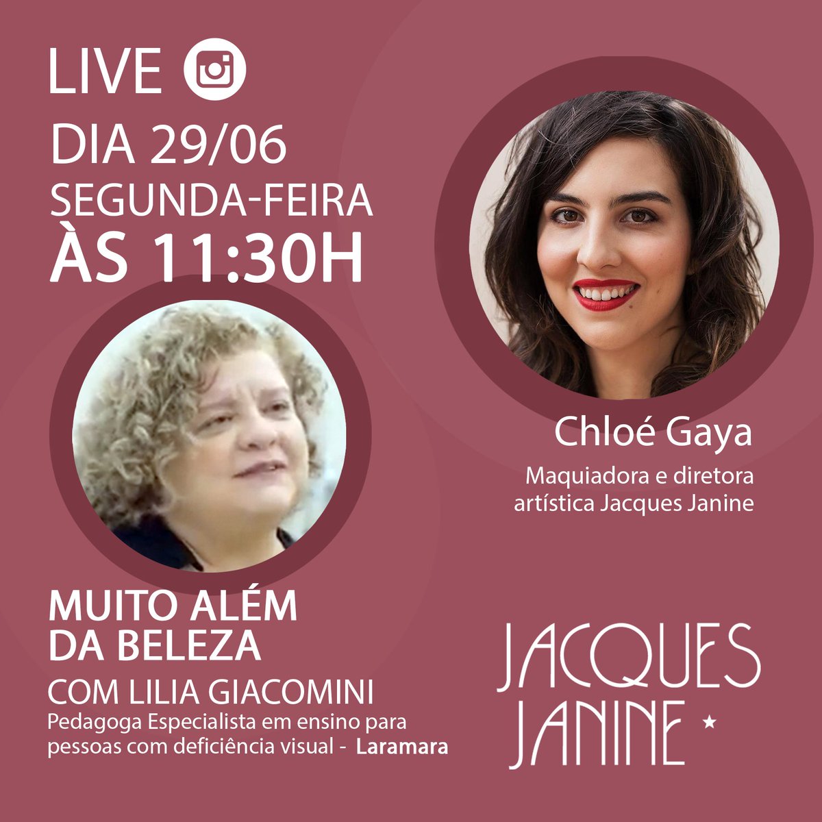 O nosso bate papo hoje é sobre inclusão e beleza para deficientes visuais com <a href="/laramaraoficial/">LARAMARA</a> 
#Laramara #deficiênciavisual #cegos #beleza  #acessibilidade #autonomia #independencia #inclusao