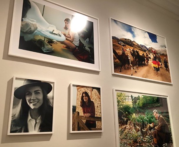 May 2016Kate visited the “Vogue 100: A Century of Style” exhibit at the NPG where two portraits from her British Vogue shoot were added to the exhibit. There was also a picture of Prince Charles with his chickens which Kate viewed.