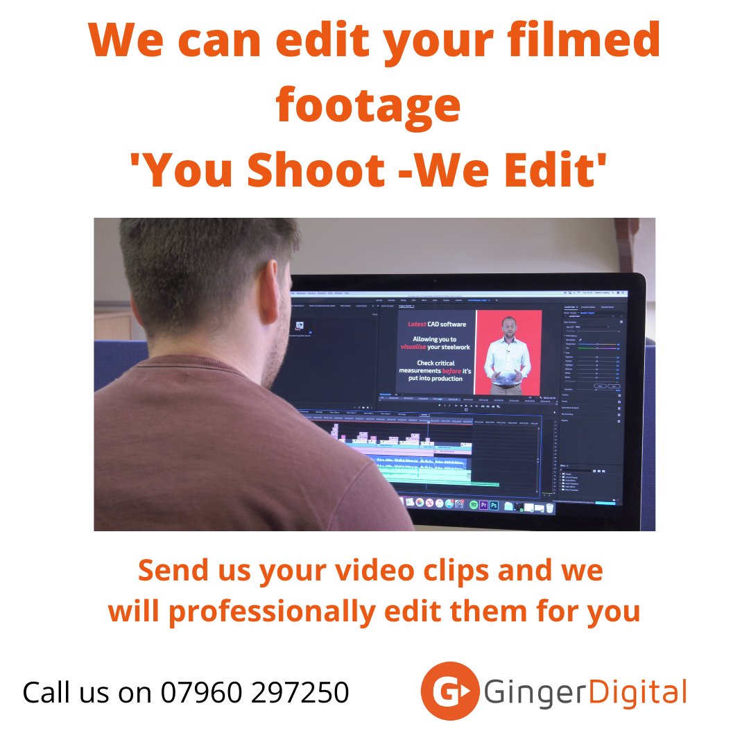 Marketing may seem much more of a challenge aright now 🧗‍♂️But don't stop! 

 “You Shoot, We Edit” - a cost effective alternative.
We help you shoot the footage remotely, you send it to us &amp; we professionally edit! 

Call 01488 670244   gingervideo.co.uk 
#keepmarketing