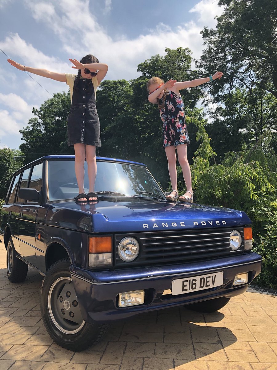 DevinGrosse's tweet photo. So 9 months after leaving us, sheโs finally back. Two very excited girls who can get back to some decent 3.5L V8 off-road driving practice. #rangy #bluebell. https://t.co/3nNSc1M1bw