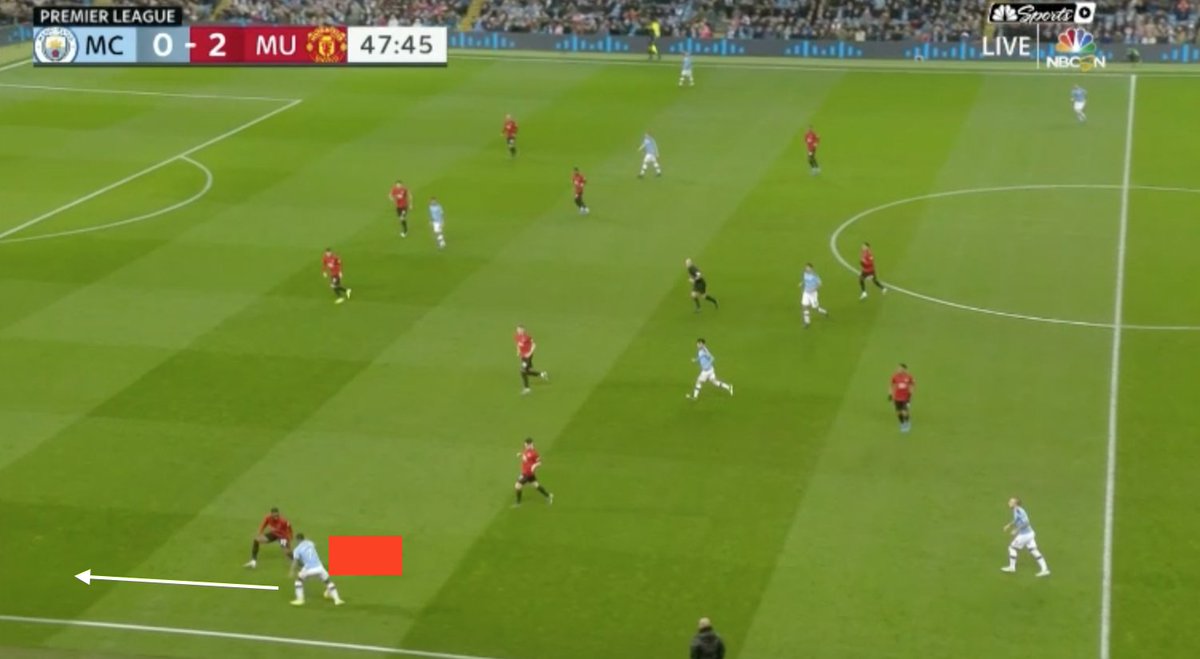 On the wings he's a step ahead because he knows exactly where the winger is going to go because there's only one way he can go! His attacking play may not fully be there yet but it's improving. I think it'd be unwise to take away his biggest strength for a marginal gain #MUFC