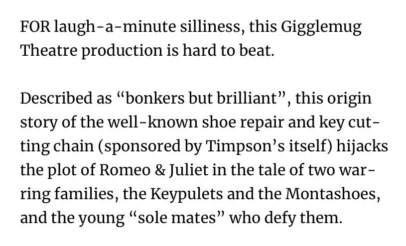 TheGigglemug's tweet photo. #TimpsonTheMusical has made it into the @Daily_Express’s pick of films to watch this weekend! 🤩🤩 Catch the full show for free on YouTube 👞🔑 https://t.co/nyBI9qKXmo