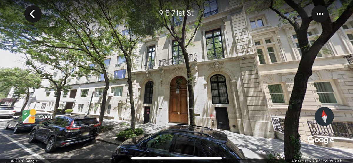 Within a couple years Jeffrey Epstein gain full control of Wexner finances, essentially power of attorney. Wexner purchased a property located 9 East 71st street in Manhattan New York, within a year Wexner gave the property to Jeffrey Epstein at no cost.