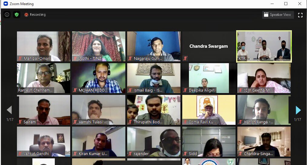 MuddamJyothi's tweet photo. Zoom meeting with Shri KTR garu,  Shri Mahesh Bigala garu on celebrating Shri PV Narasimha Rao garu, Former Prime Minister and a great Telangana legend’s Centenery Celebrations organising by Telangana Govt. 
Absolutely it is a great tribute 🙏@KTRTRS @RaoKavitha https://t.co/FO6yL2qv1P