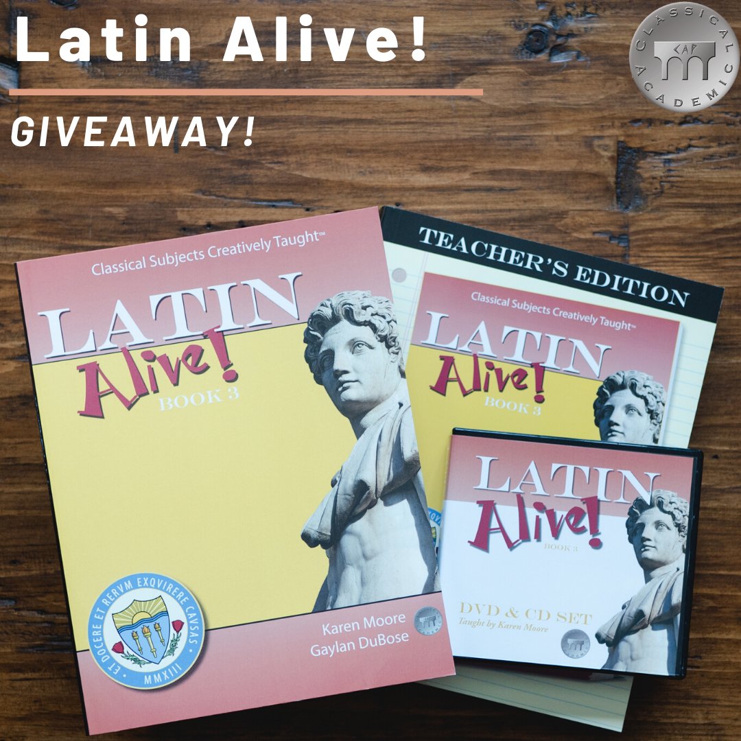 CAPressTweets's tweet photo. 🎉 GIVEAWAY🎉 We're giving out a full Latin Alive! Book 1 program this weekend! Complete the following entry requirements for a chance to win 👇

➡️ Like this post! 
➡️ Retweet and tag a friend!
➡️ COMMENT with your favorite Latin phrase for a bonus entry https://t.co/gM7ZIkSEVX