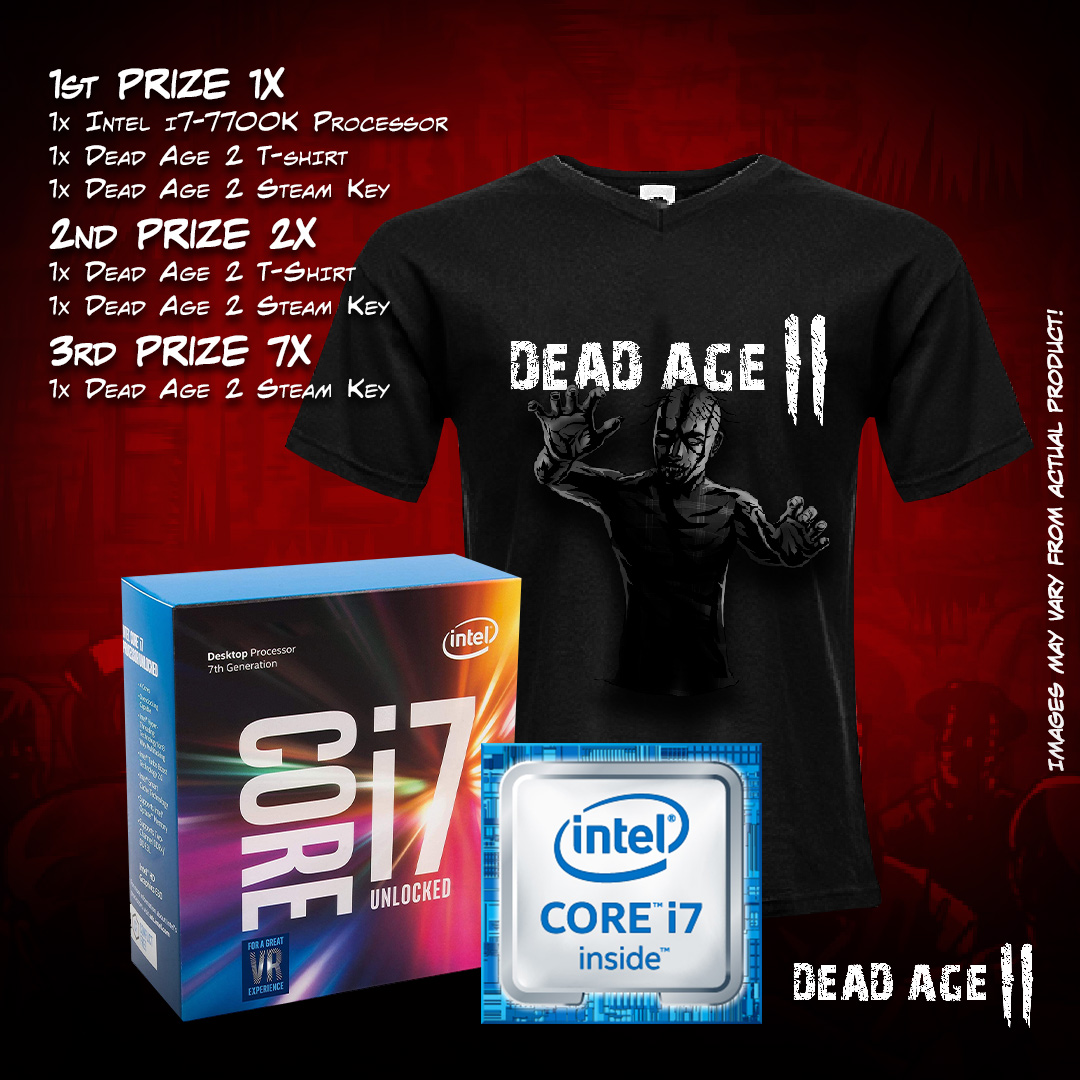 DeadAgeGame's tweet photo. We have teamed up with @IntelGaming to run a Dead Age #raffle offering these neat prizes! More information on the Gleam raffle page https://t.co/RKF2IIP2EO

#competition #goodluck #giveaway https://t.co/fRnY31fqd6