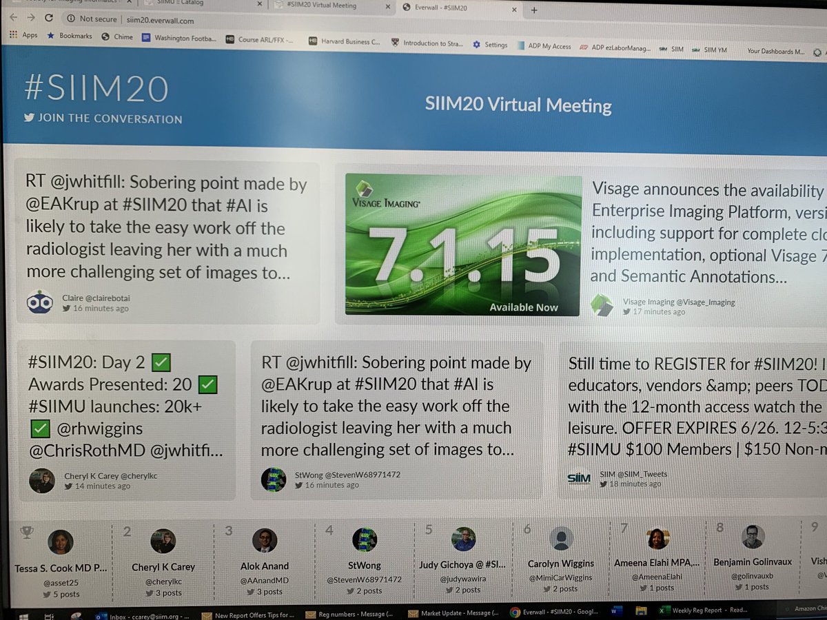cherylkc's tweet photo. Top 3 #SIIM20 Day 3 tweets! #governancegeek meets #techgeeks #itsearly https://t.co/upEA8aCCF1