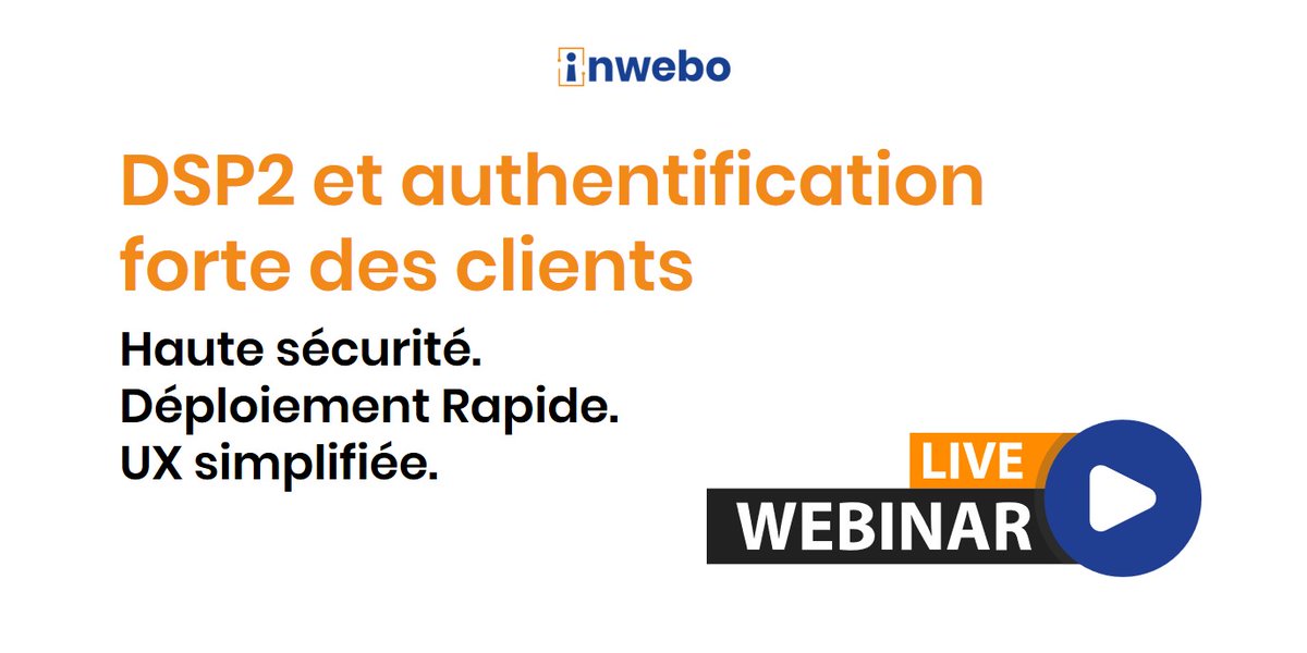 InWeboTech's tweet photo. 🚀Haute sécurité #SCA
👍 Déploiement immédiat et sans friction
🎉 UX simplifiée pour améliorer le parcours client
📅 RDV le 1er juillet à 12h pour en savoir plus ! Inscription au #webinar👉 https://t.co/lkBBAtblWR
#DSP2 #MFA #DynamicLinking #bank #ecommerce #CyberSecurity https://t.co/TB2BycRxII