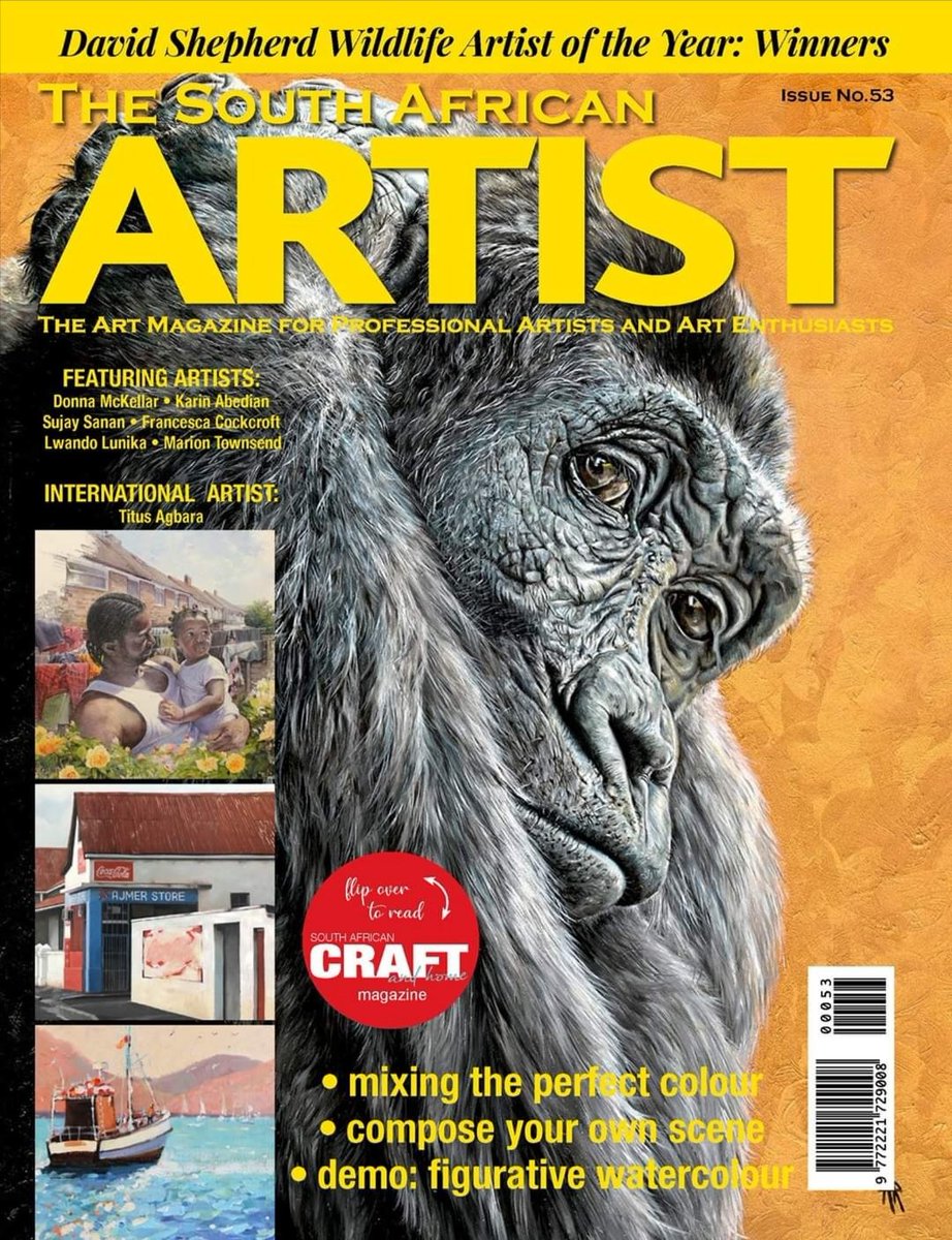 Wow..... I'm so so chuffed to be on the front cover of The South African Artist magazine!!!
Can't quite believe it...... Doesn't Alfred look fantastic ❤️
Can't wait to get hold of a copy.
Thank you so much <a href="/thesaartist/">SA Artist magazine</a>  and <a href="/DSWFWildlife/">David Shepherd Wildlife Foundation</a>
#SouthAfrican #artistmagazine #theartist