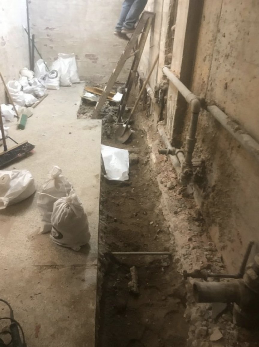 JesuitPrep's tweet photo. Plumbers have installed the roughing of domestic water and sanitary lines in our facility. We can’t wait to see our new bathrooms!

#BJPsNewHome #BJP #jesuitschool #brooklyn #honoringthepromise #middleschool https://t.co/AN8Xe2onjN