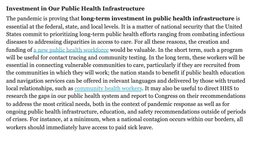 It is a matter of national security that the United States commit to prioritizing long-term public health efforts ranging from combating infectious diseases to addressing disparities in access to care. 8/10
