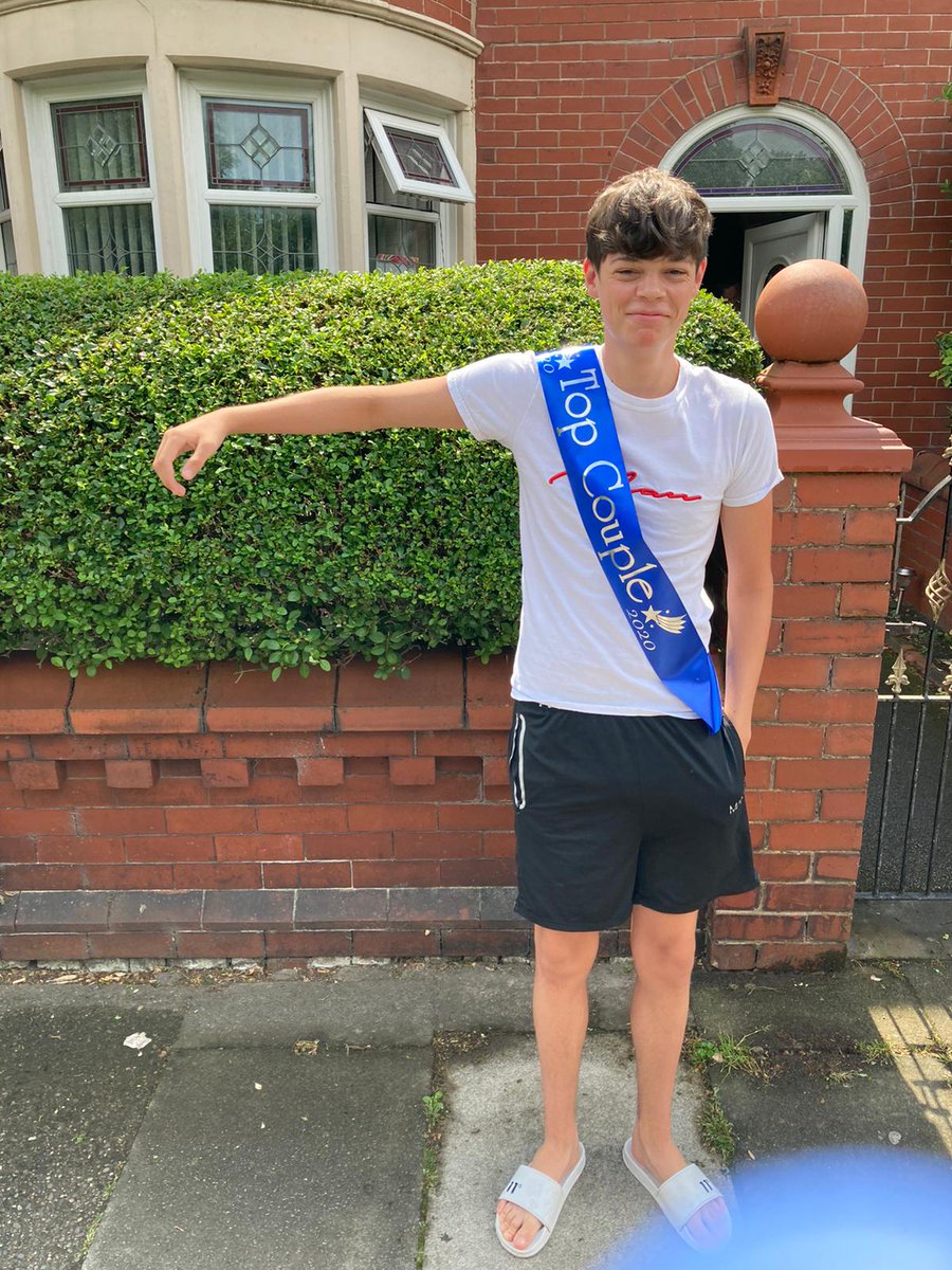 HighfieldLA's tweet photo. HLA Sweethearts Ronan and Sophia, voted top couple. #sociallydistanced❤️ #PromPaused #BeYourBest #WeAreSTAR https://t.co/xWTvH3seis