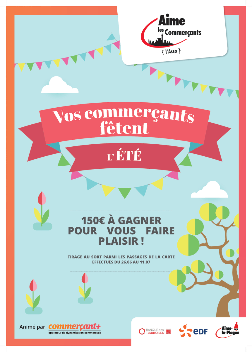 proxity_edf's tweet photo. ➡️ Du 26 juin au 11 juillet tentez de gagner 150€ 🥳chez les #commerçants du centre-ville d'Aime-la-Plagne🏔

@CommercantPlus accompagne les territoires dans la mise en place d'animations en lien avec le #passcommerces

Vous souhaitez en savoir plus ? Contactez-nous vite ! ✅ https://t.co/SALdmdaqyX