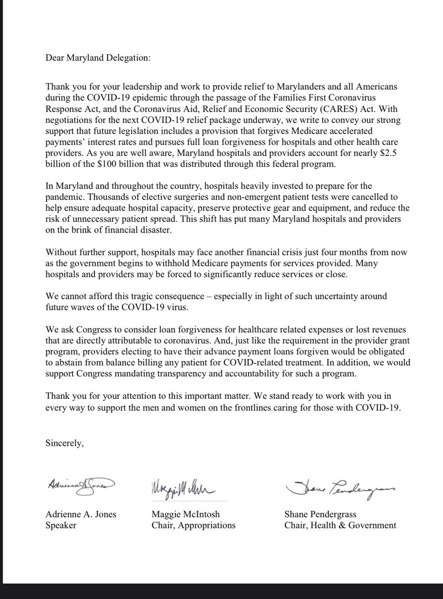 DefendHospitals's tweet photo. Maryland Hospitals need loan forgiveness! #forgivenessforthefrontlines @SenatorCardin @ChrisVanHollen @LeaderHoyer @RepAnthonyBrown @RepSarbanes @RepRaskin @RepDavidTrone @Mfume4Congress @Call_Me_Dutch @RepAndyHarrisMD @HouseDemocrats @HouseGOP @SenateGOP @SenateDems #coronavirus https://t.co/M0DA0BqWGH