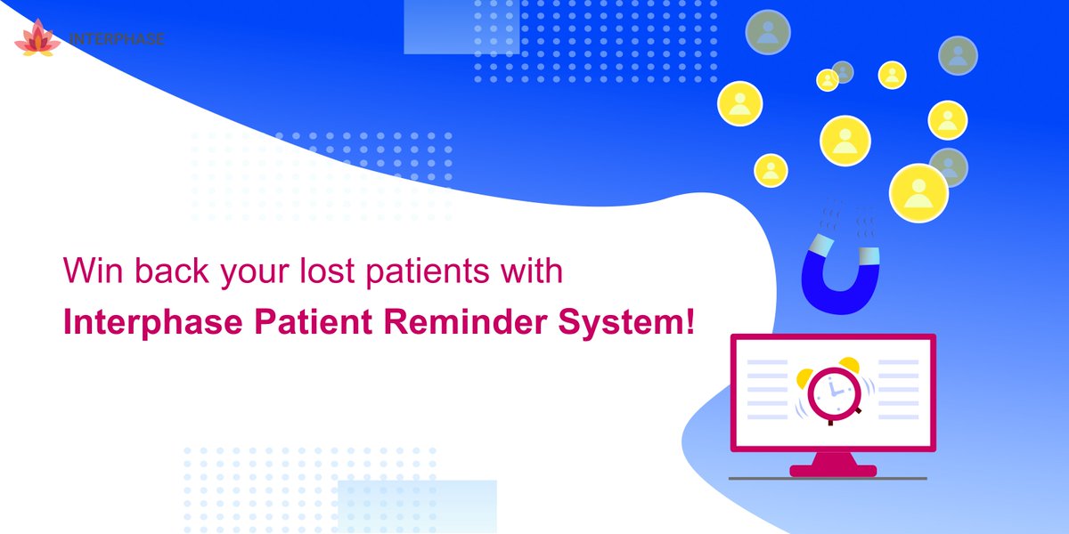 letsinterphase's tweet image. Let us help your practice to gain control with our Interphase #reminder system.

Learn more: bit.ly/appointment-re…

#Interphase #LetsInterphase #appointmentreminder #patient #automated #integration #pms #communication #patientcare #sms #email #demo #patientfirst #medical