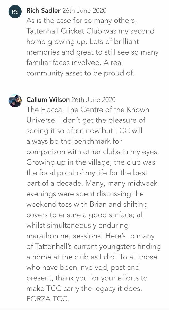 TattenhallCC's tweet photo. A small selection of comments from our Crowd Funding efforts... and an indication of what the Club means to the community... https://t.co/QyNxbNo7VZ