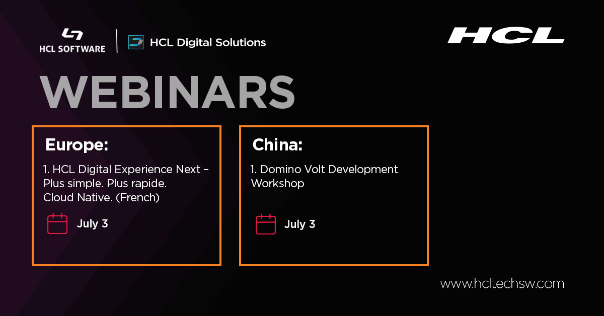 HCLDigital's tweet image. Join these informative #webinars as we help you understand everything that our products are capable of. hclsw.co/ymygfm #DigitalSolutionsAcademy