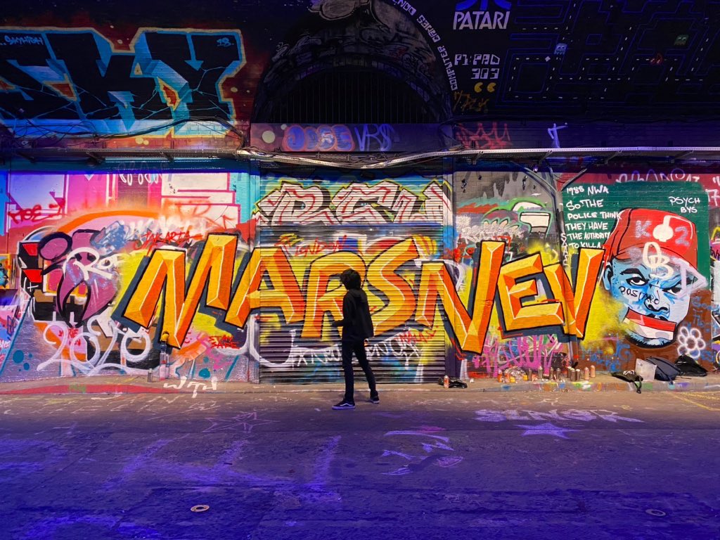 I personally prefer to be recognised as MARSNEV instead of my real name.

I tend to hide my personal identity, like face and name, on something related to my works. And this one is the reason: I've been heavily influenced by graffiti culture.