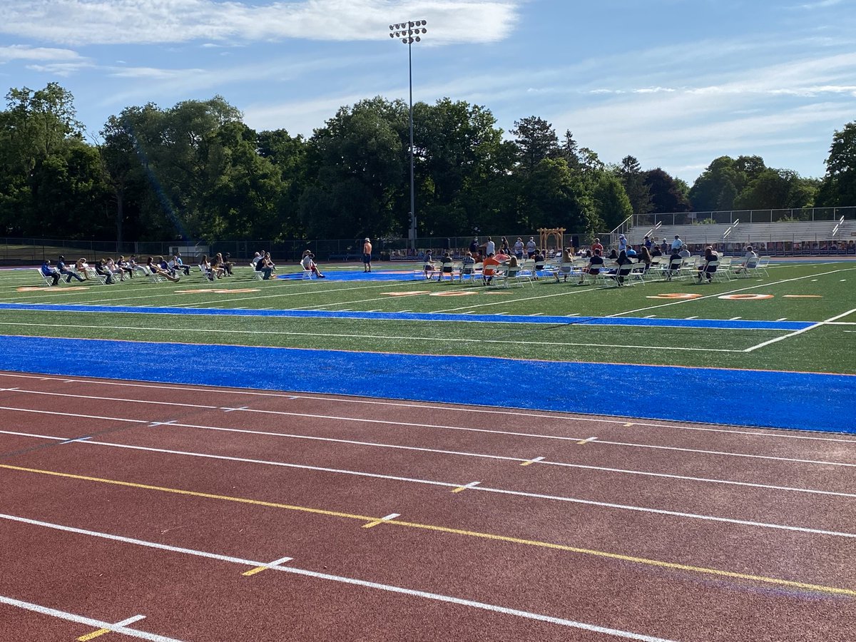 KikiSeago's tweet photo. PYA seniors rehearsing for tonight’s #SocialDistancing #Graduation2020. May the force be with you! #pystrong https://t.co/i2ZPhq8ALB