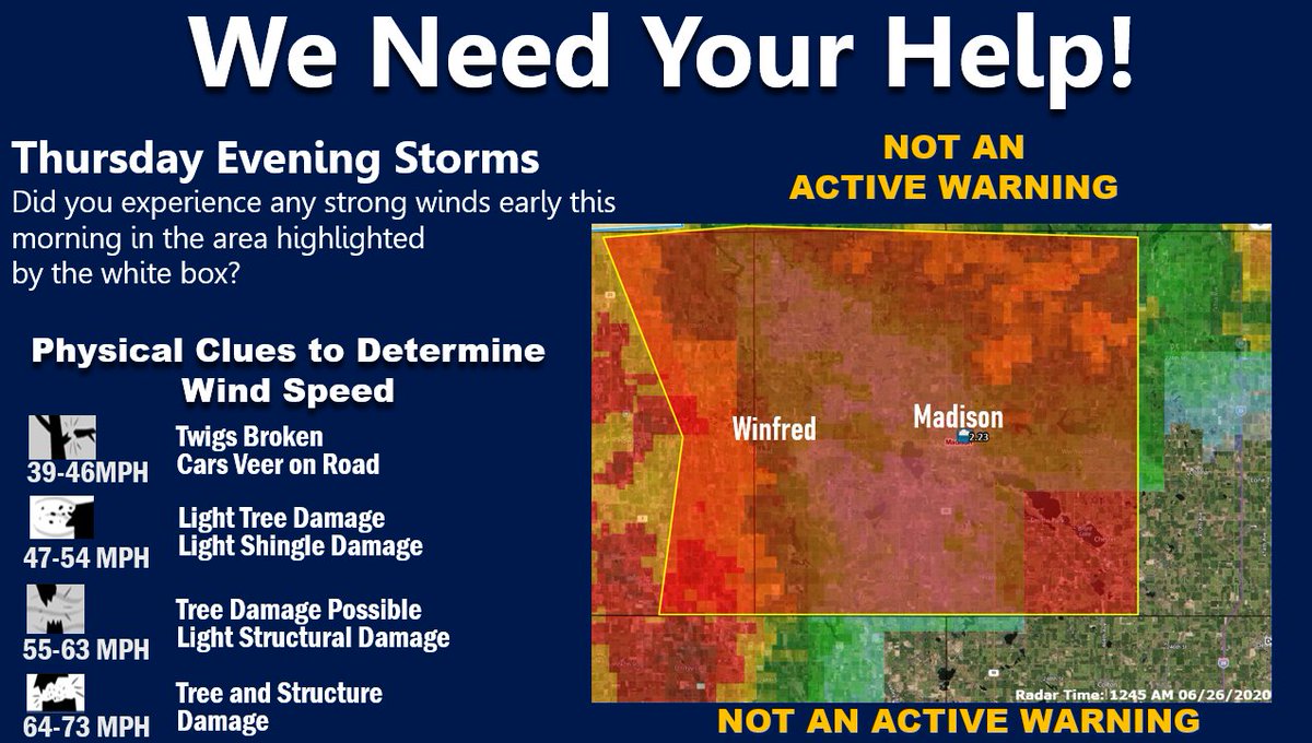 Severe storms rolled portions Madison evening south Chamberlain