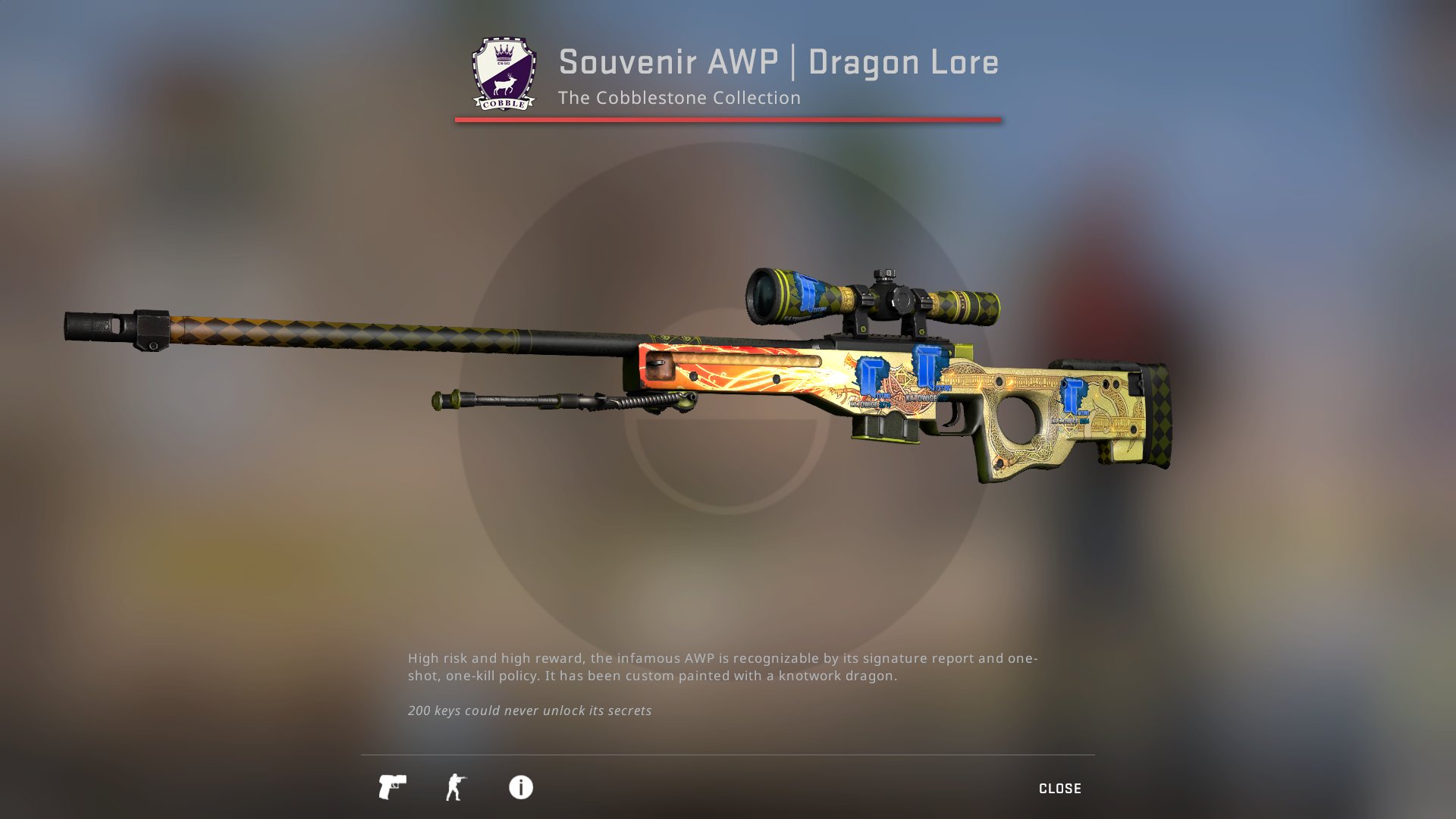 Souvenir AWP | Dragon Lore FN with 4x Titan Katowice 2014 Holos